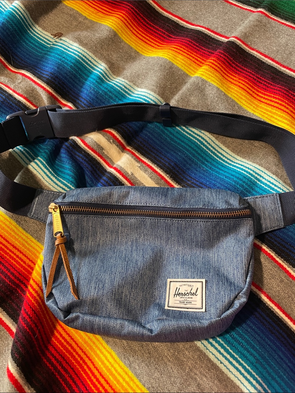 Herschel Supply Co. Blue Denim Waist Fanny Pack